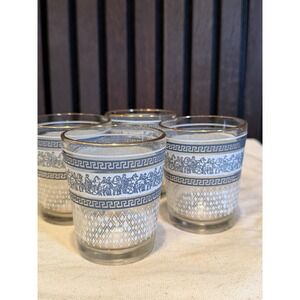 Jeanette Wedgewood Blue Grecian Patrician Glasses - Set of 4 - 5 oz Glasses